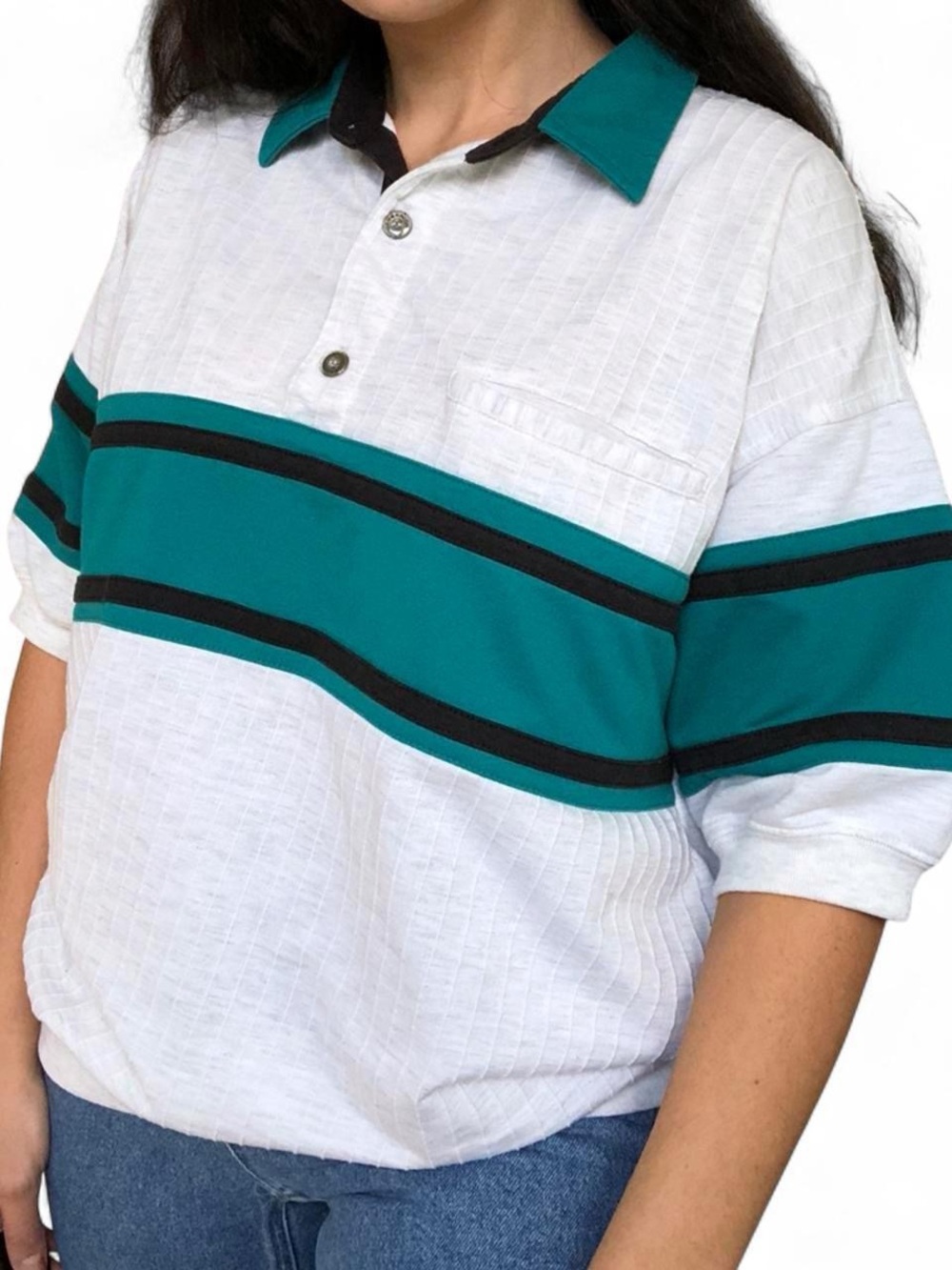 Vintage 1980s Button Up Collar Top